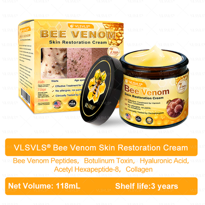 Made and Shipped from USA ✨ VLSVLS® Bee Venom Skin Restoration Cream 🌸 Anti-aging,Hydrating, Skin Repair, Even Tone, Acne and Dark Spot Treatment, Wart and Mole Removal, Psoriasis Relief CS 🔥 LAST DAY 80% OFF 💎